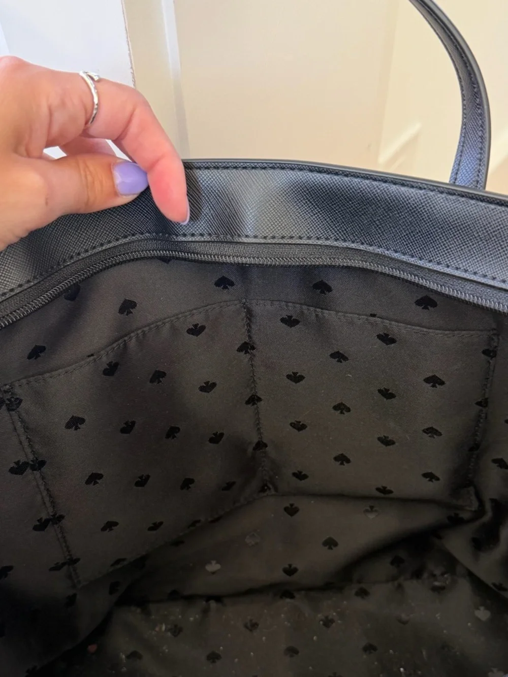 kate spade Black Floral Tote with Pink Accents - Picture 7 of 8
